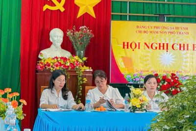 CHI BỘ TRƯỜNG MẦM NON PHỔ THẠNH ĐÓN ĐOÀN KIỂM TRA GIÁM SÁT CỦA ĐẢNG ỦY PHƯỜNG SA HUỲNH
